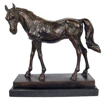 Horse Bronze Sculpture on Marble Stand